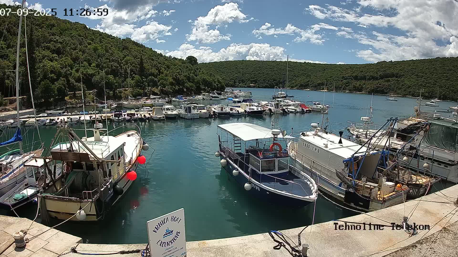 Krnica, Krnicki Porat Marine & Adriatic Coast Live Cam - Krnica, Opcina Marcana, Istria, Croatia