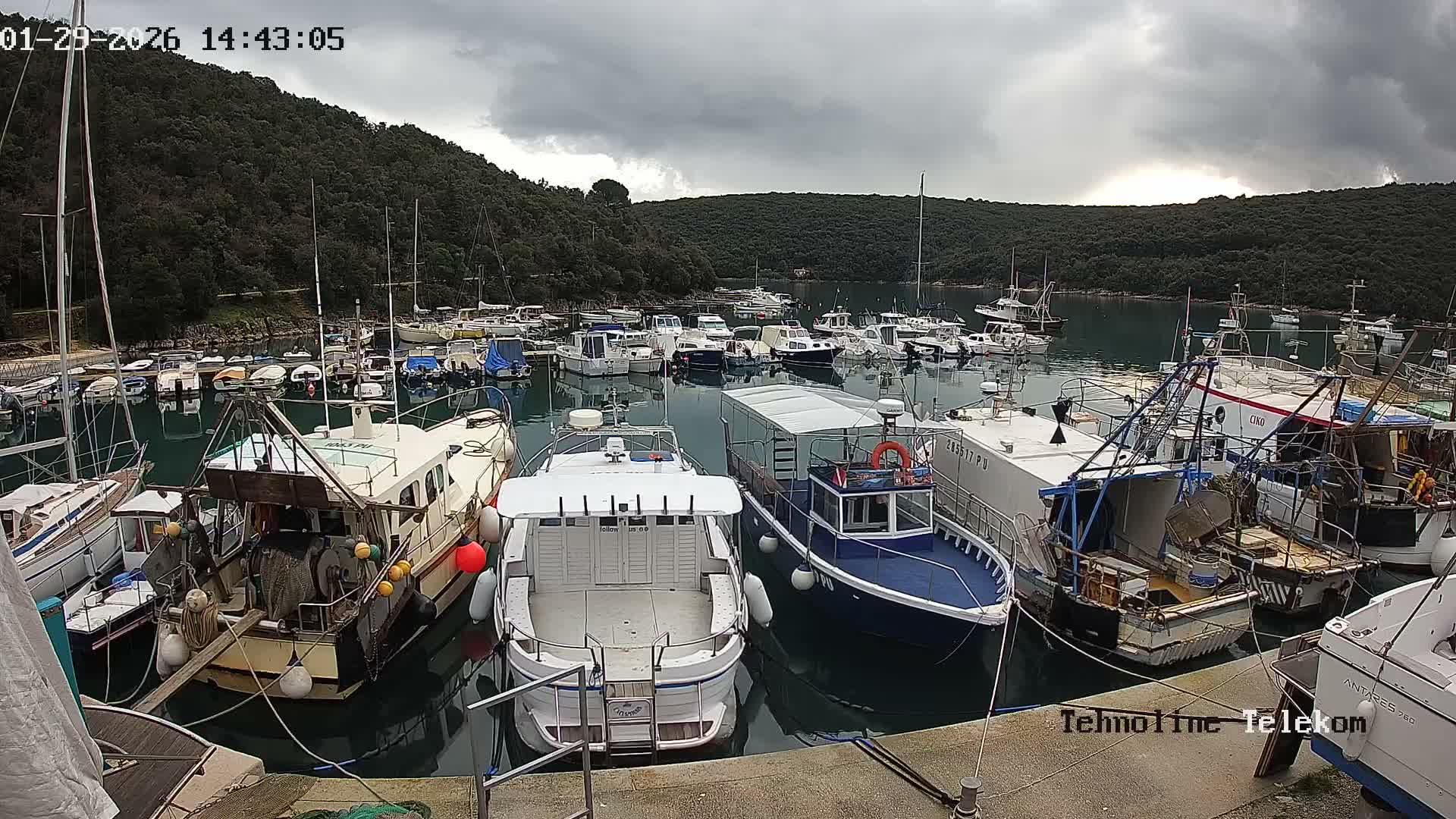 Krnica, Krnicki Porat Marine & Adriatic Coast Live Cam - Krnica, Opcina Marcana, Istria, Croatia