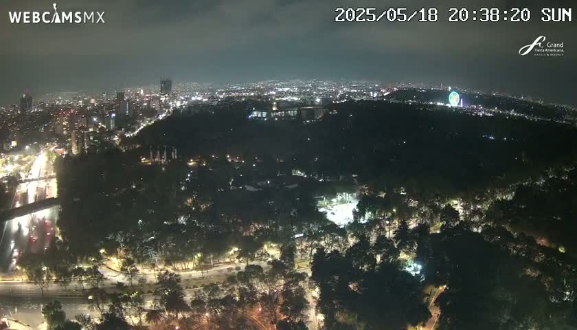 Ciudad de Mexico City - Miguel Hidalgo Castillo de Chapultepec Castle & Park Skylne Live Cam - Miguel Hidalgo, Ciudad de Mexico, Mexico 