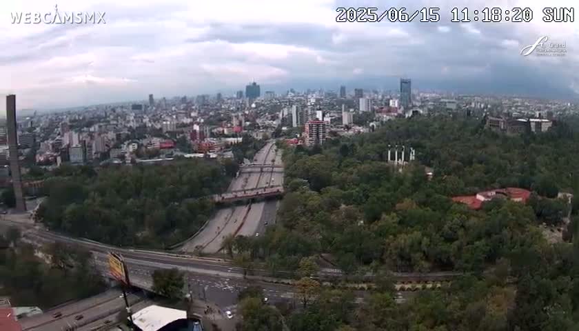 Ciudad de Mexico City - Miguel Hidalgo Castillo de Chapultepec Castle & Park Skylne Live Cam - Miguel Hidalgo, Ciudad de Mexico, Mexico 