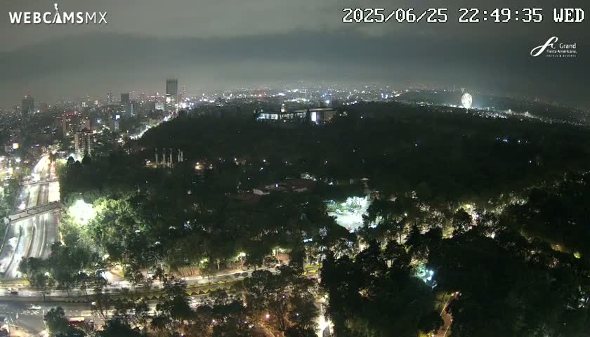 Ciudad de Mexico City - Miguel Hidalgo Castillo de Chapultepec Castle & Park Skylne Live Cam - Miguel Hidalgo, Ciudad de Mexico, Mexico 