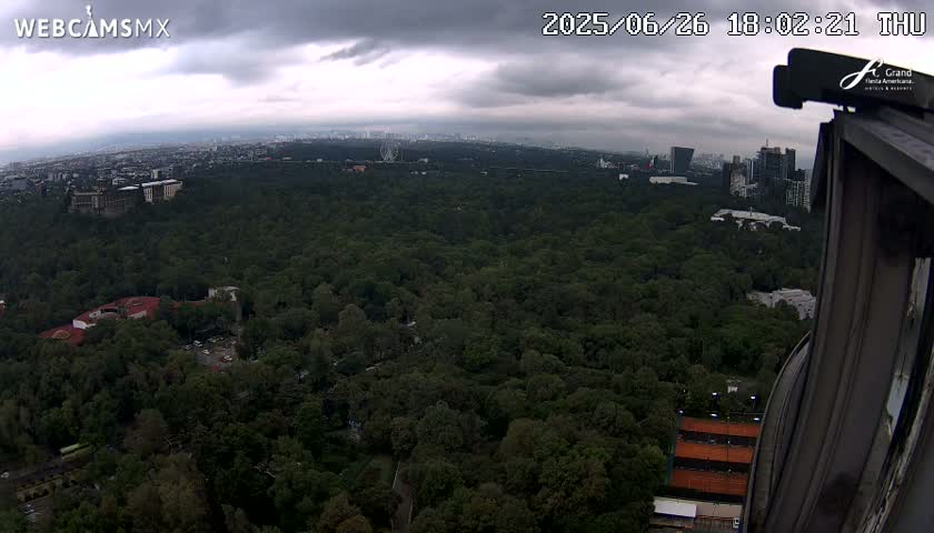 Ciudad de Mexico City - Miguel Hidalgo Castillo de Chapultepec Castle & Park Skylne Live Cam - Miguel Hidalgo, Ciudad de Mexico, Mexico 