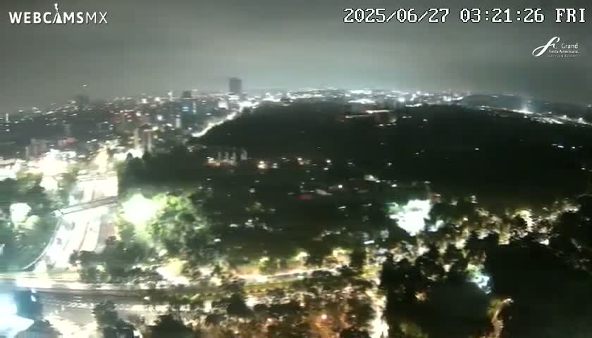 Ciudad de Mexico City - Miguel Hidalgo Castillo de Chapultepec Castle & Park Skylne Live Cam - Miguel Hidalgo, Ciudad de Mexico, Mexico 