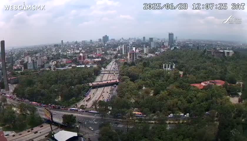Ciudad de Mexico City - Miguel Hidalgo Castillo de Chapultepec Castle & Park Skylne Live Cam - Miguel Hidalgo, Ciudad de Mexico, Mexico 