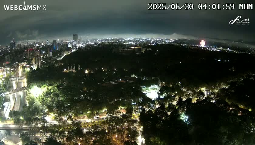 Ciudad de Mexico City - Miguel Hidalgo Castillo de Chapultepec Castle & Park Skylne Live Cam - Miguel Hidalgo, Ciudad de Mexico, Mexico 