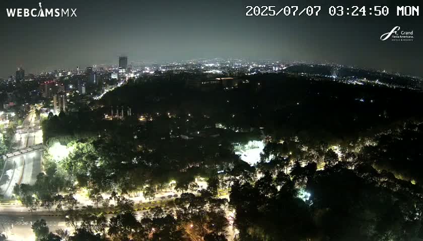 Ciudad de Mexico City - Miguel Hidalgo Castillo de Chapultepec Castle & Park Skylne Live Cam - Miguel Hidalgo, Ciudad de Mexico, Mexico 