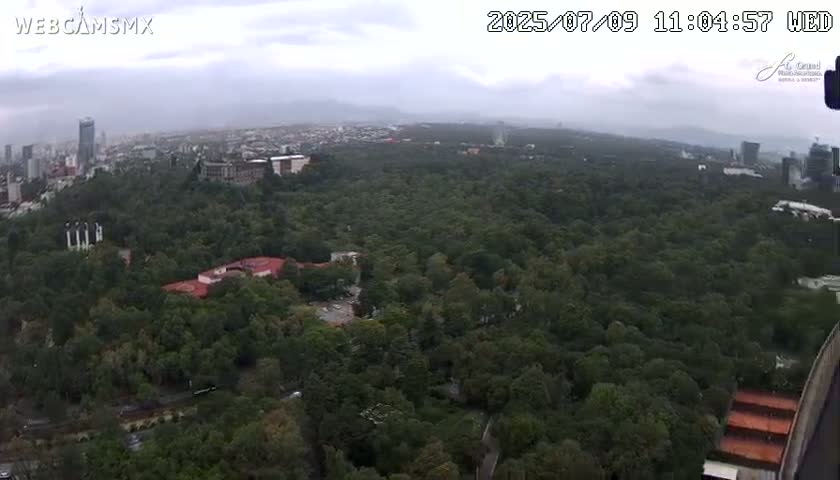 Ciudad de Mexico City - Miguel Hidalgo Castillo de Chapultepec Castle & Park Skylne Live Cam - Miguel Hidalgo, Ciudad de Mexico, Mexico 