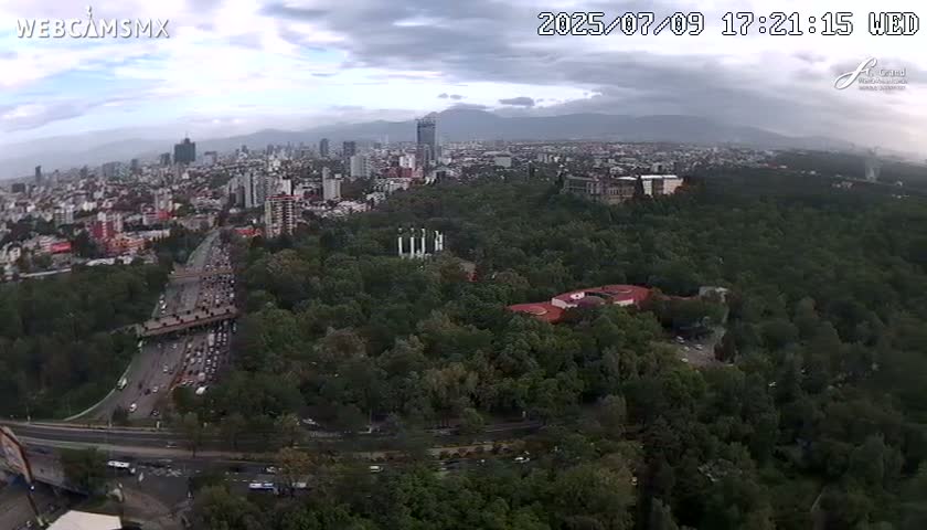Ciudad de Mexico City - Miguel Hidalgo Castillo de Chapultepec Castle & Park Skylne Live Cam - Miguel Hidalgo, Ciudad de Mexico, Mexico 