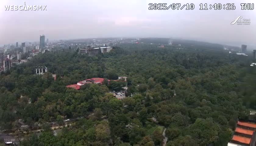 Ciudad de Mexico City - Miguel Hidalgo Castillo de Chapultepec Castle & Park Skylne Live Cam - Miguel Hidalgo, Ciudad de Mexico, Mexico 