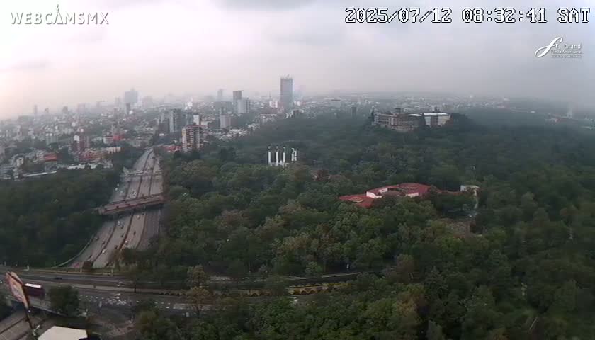 Ciudad de Mexico City - Miguel Hidalgo Castillo de Chapultepec Castle & Park Skylne Live Cam - Miguel Hidalgo, Ciudad de Mexico, Mexico 