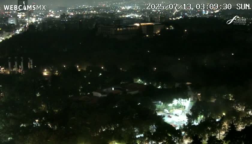 Ciudad de Mexico City - Miguel Hidalgo Castillo de Chapultepec Castle & Park Skylne Live Cam - Miguel Hidalgo, Ciudad de Mexico, Mexico 
