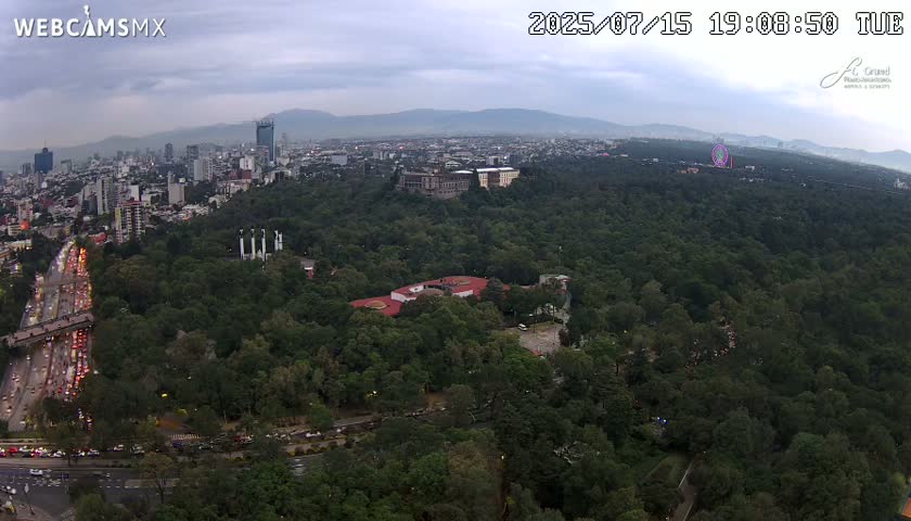 Ciudad de Mexico City - Miguel Hidalgo Castillo de Chapultepec Castle & Park Skylne Live Cam - Miguel Hidalgo, Ciudad de Mexico, Mexico 