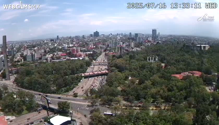 Ciudad de Mexico City - Miguel Hidalgo Castillo de Chapultepec Castle & Park Skylne Live Cam - Miguel Hidalgo, Ciudad de Mexico, Mexico 