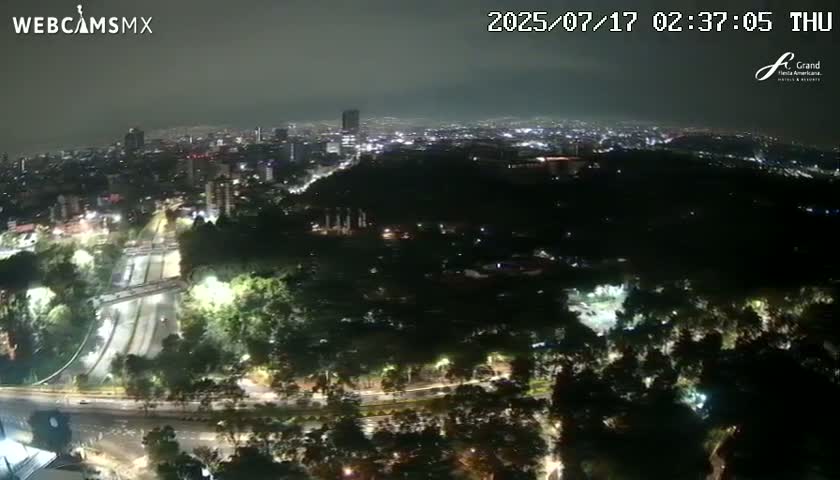 Ciudad de Mexico City - Miguel Hidalgo Castillo de Chapultepec Castle & Park Skylne Live Cam - Miguel Hidalgo, Ciudad de Mexico, Mexico 