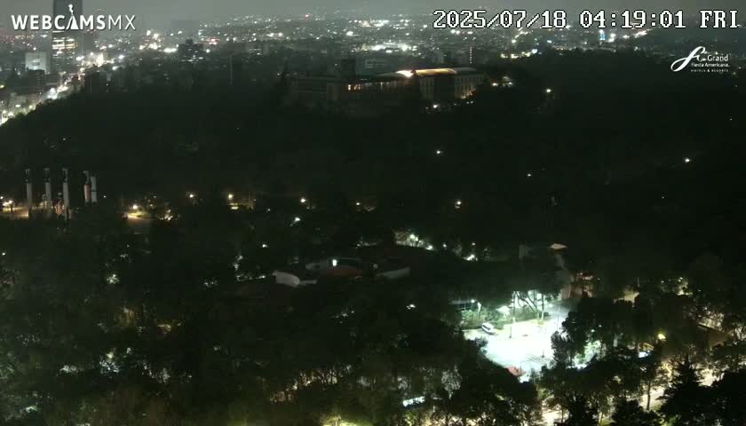Ciudad de Mexico City - Miguel Hidalgo Castillo de Chapultepec Castle & Park Skylne Live Cam - Miguel Hidalgo, Ciudad de Mexico, Mexico 