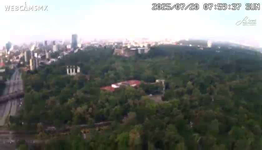 Ciudad de Mexico City - Miguel Hidalgo Castillo de Chapultepec Castle & Park Skylne Live Cam - Miguel Hidalgo, Ciudad de Mexico, Mexico 