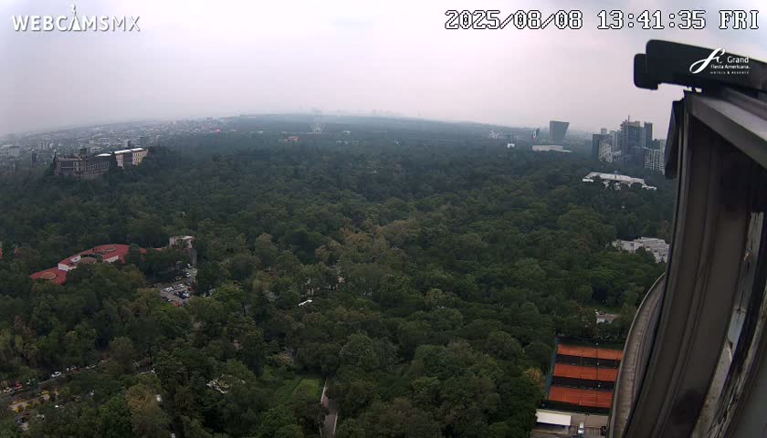 Ciudad de Mexico City - Miguel Hidalgo Castillo de Chapultepec Castle & Park Skylne Live Cam - Miguel Hidalgo, Ciudad de Mexico, Mexico 