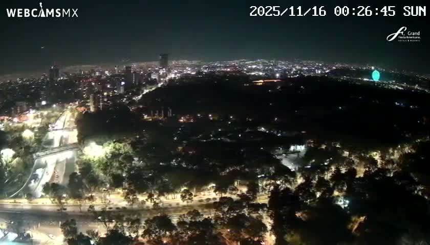 Ciudad de Mexico City - Miguel Hidalgo Castillo de Chapultepec Castle & Park Skylne Live Cam - Miguel Hidalgo, Ciudad de Mexico, Mexico 