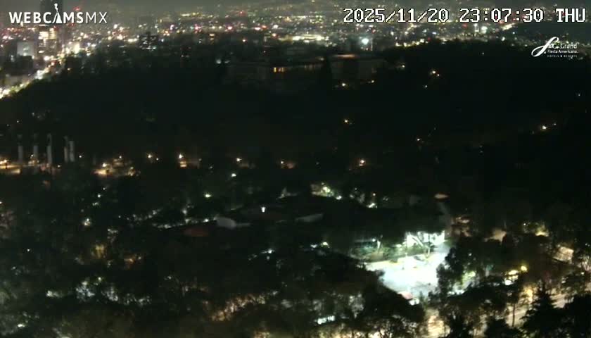 Ciudad de Mexico City - Miguel Hidalgo Castillo de Chapultepec Castle & Park Skylne Live Cam - Miguel Hidalgo, Ciudad de Mexico, Mexico 