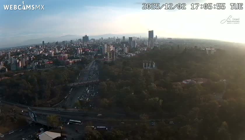 Ciudad de Mexico City - Miguel Hidalgo Castillo de Chapultepec Castle & Park Skylne Live Cam - Miguel Hidalgo, Ciudad de Mexico, Mexico 