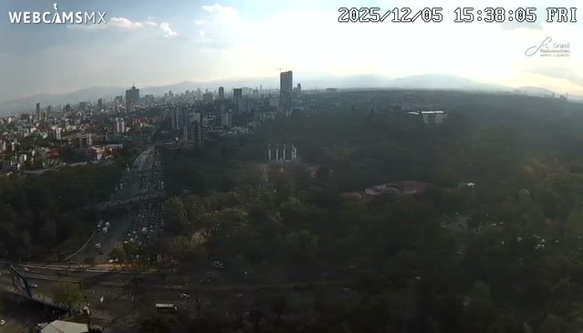 Ciudad de Mexico City - Miguel Hidalgo Castillo de Chapultepec Castle & Park Skylne Live Cam - Miguel Hidalgo, Ciudad de Mexico, Mexico 