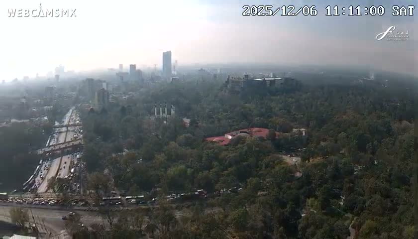 Ciudad de Mexico City - Miguel Hidalgo Castillo de Chapultepec Castle & Park Skylne Live Cam - Miguel Hidalgo, Ciudad de Mexico, Mexico 