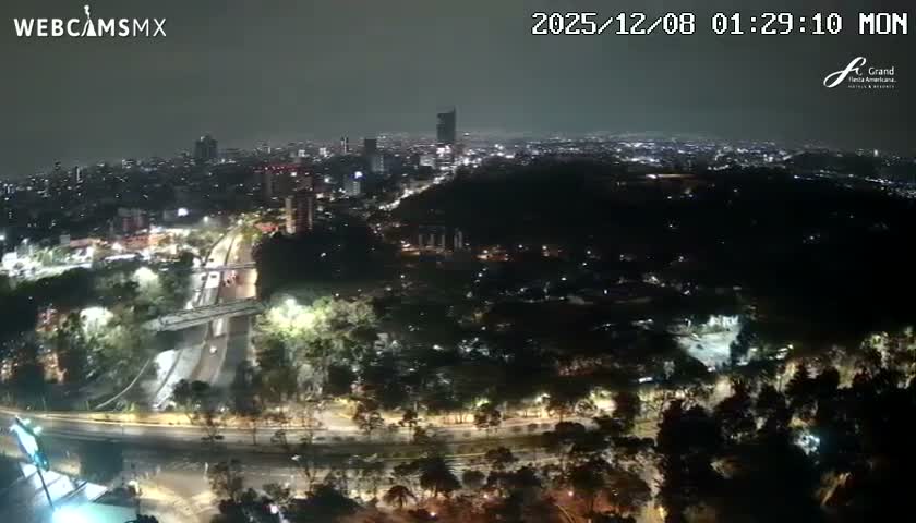 Ciudad de Mexico City - Miguel Hidalgo Castillo de Chapultepec Castle & Park Skylne Live Cam - Miguel Hidalgo, Ciudad de Mexico, Mexico 