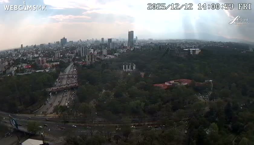 Ciudad de Mexico City - Miguel Hidalgo Castillo de Chapultepec Castle & Park Skylne Live Cam - Miguel Hidalgo, Ciudad de Mexico, Mexico 