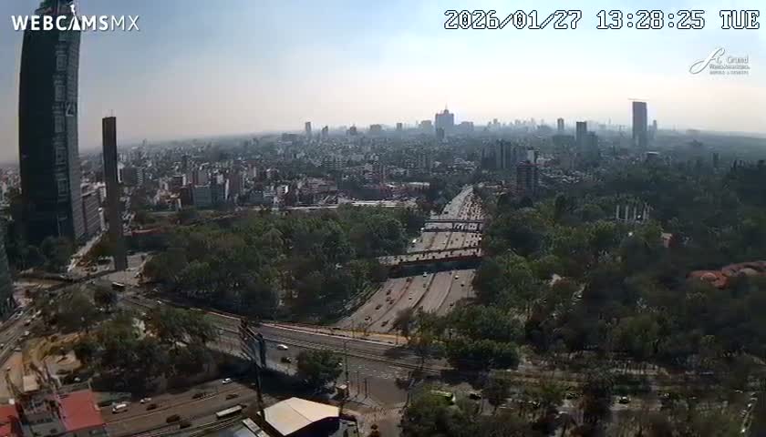 Ciudad de Mexico City - Miguel Hidalgo Castillo de Chapultepec Castle & Park Skylne Live Cam - Miguel Hidalgo, Ciudad de Mexico, Mexico 
