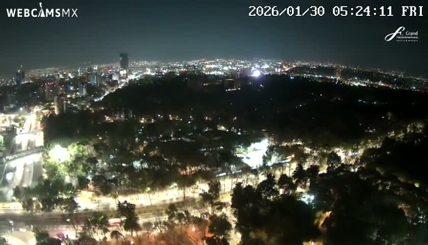 Ciudad de Mexico City - Miguel Hidalgo Castillo de Chapultepec Castle & Park Skylne Live Cam - Miguel Hidalgo, Ciudad de Mexico, Mexico 