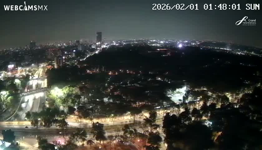 Ciudad de Mexico City - Miguel Hidalgo Castillo de Chapultepec Castle & Park Skylne Live Cam - Miguel Hidalgo, Ciudad de Mexico, Mexico 