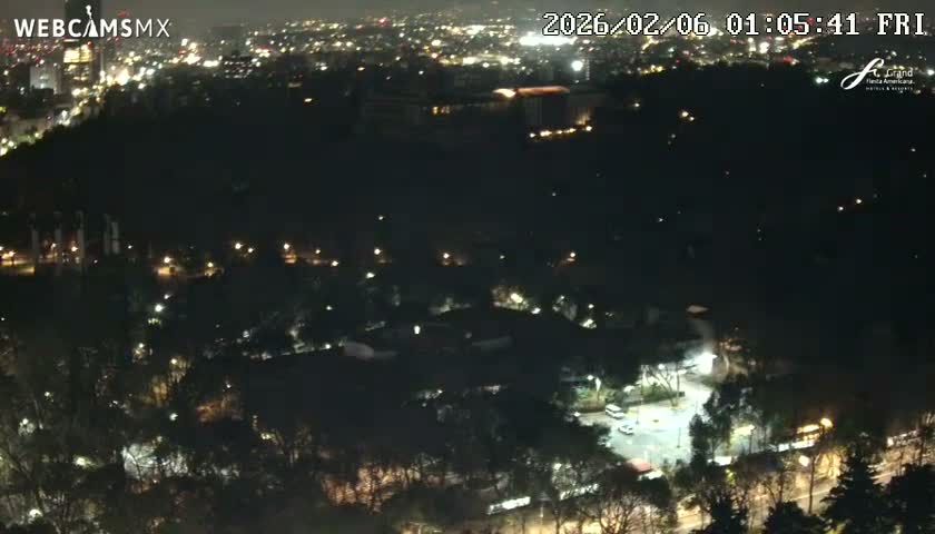 Ciudad de Mexico City - Miguel Hidalgo Castillo de Chapultepec Castle & Park Skylne Live Cam - Miguel Hidalgo, Ciudad de Mexico, Mexico 