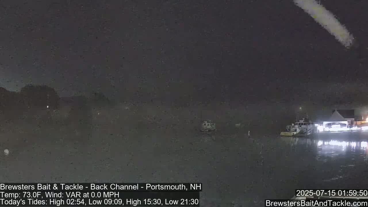 Piscataqua River Back Channel from Brewster's Bait & Tackle Live Cam -  Portsmouth, Rockingham, New Hampshire, USA
