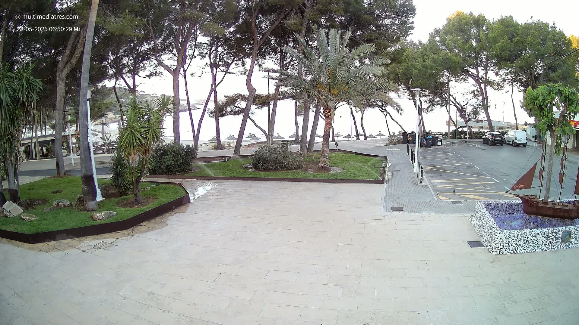 Peguera, Platja Gran de Tora Beach  Playa 5 Live Cam - Sierra de Tramontana, Mallorca, Islas Baleares (Balearic Islands), Spain