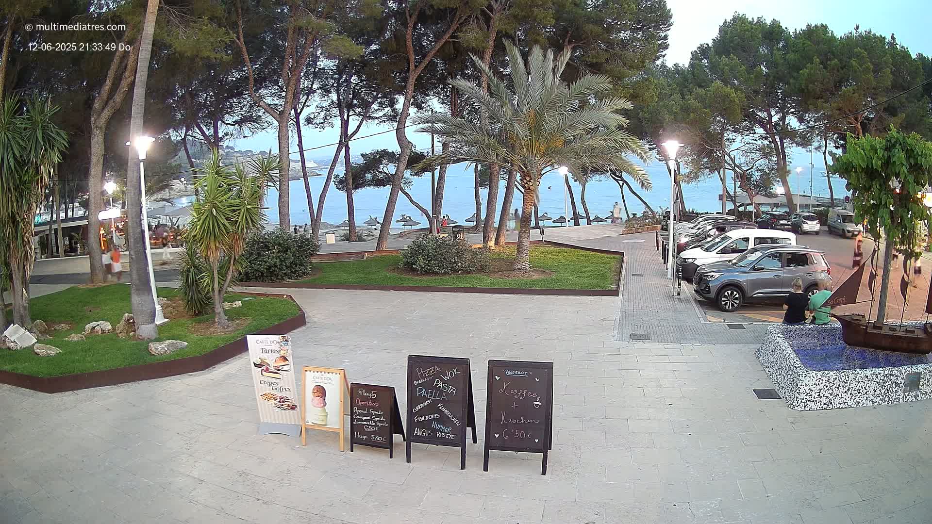 Peguera, Platja Gran de Tora Beach  Playa 5 Live Cam - Sierra de Tramontana, Mallorca, Islas Baleares (Balearic Islands), Spain