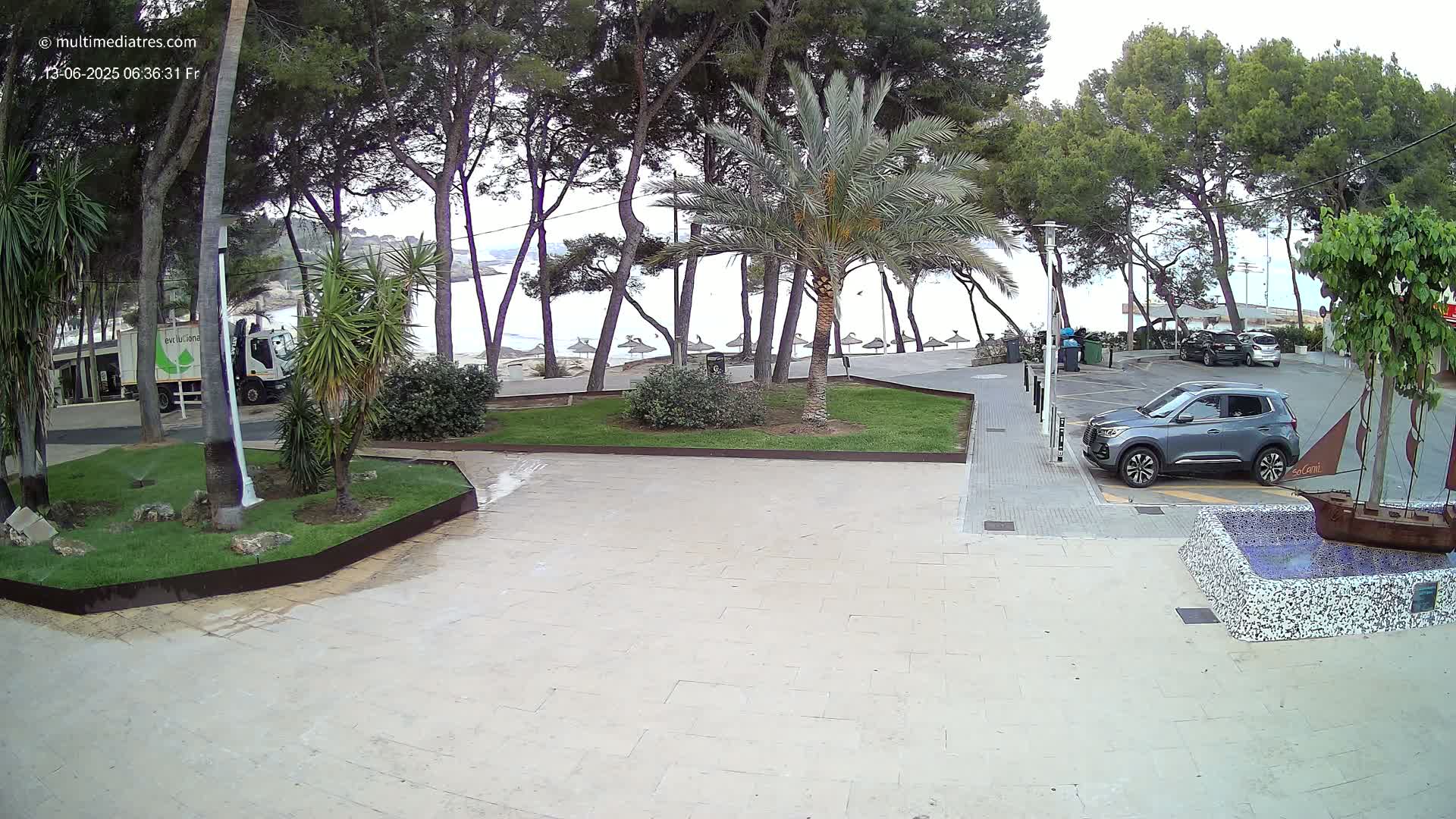 Peguera, Platja Gran de Tora Beach  Playa 5 Live Cam - Sierra de Tramontana, Mallorca, Islas Baleares (Balearic Islands), Spain