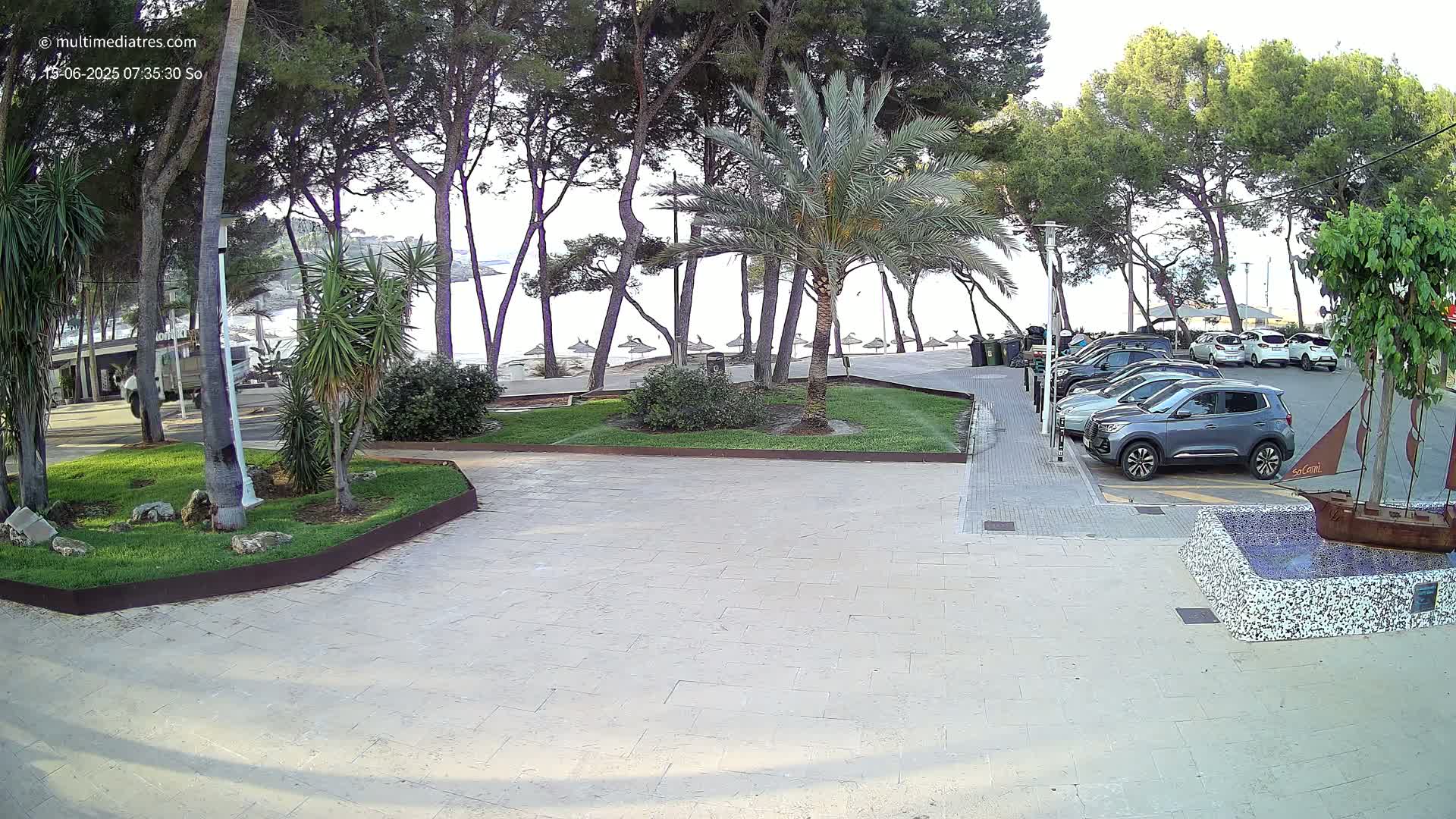 Peguera, Platja Gran de Tora Beach  Playa 5 Live Cam - Sierra de Tramontana, Mallorca, Islas Baleares (Balearic Islands), Spain