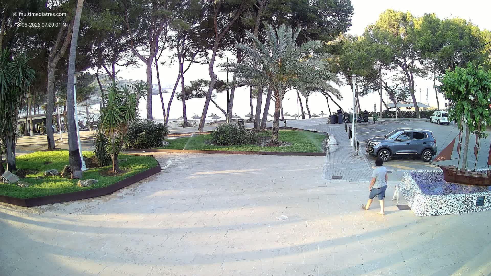 Peguera, Platja Gran de Tora Beach  Playa 5 Live Cam - Sierra de Tramontana, Mallorca, Islas Baleares (Balearic Islands), Spain