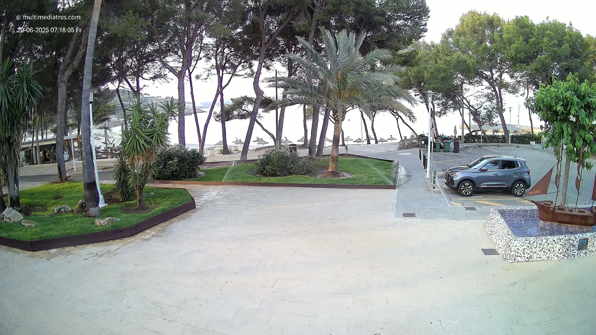 Peguera, Platja Gran de Tora Beach  Playa 5 Live Cam - Sierra de Tramontana, Mallorca, Islas Baleares (Balearic Islands), Spain