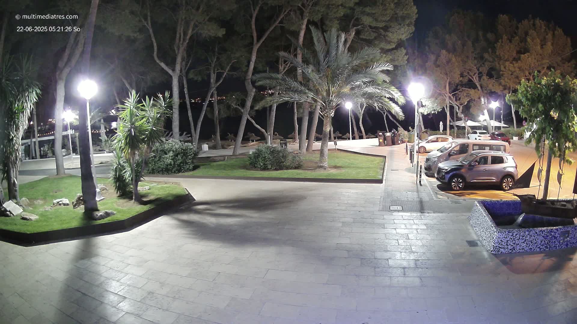 Peguera, Platja Gran de Tora Beach  Playa 5 Live Cam - Sierra de Tramontana, Mallorca, Islas Baleares (Balearic Islands), Spain