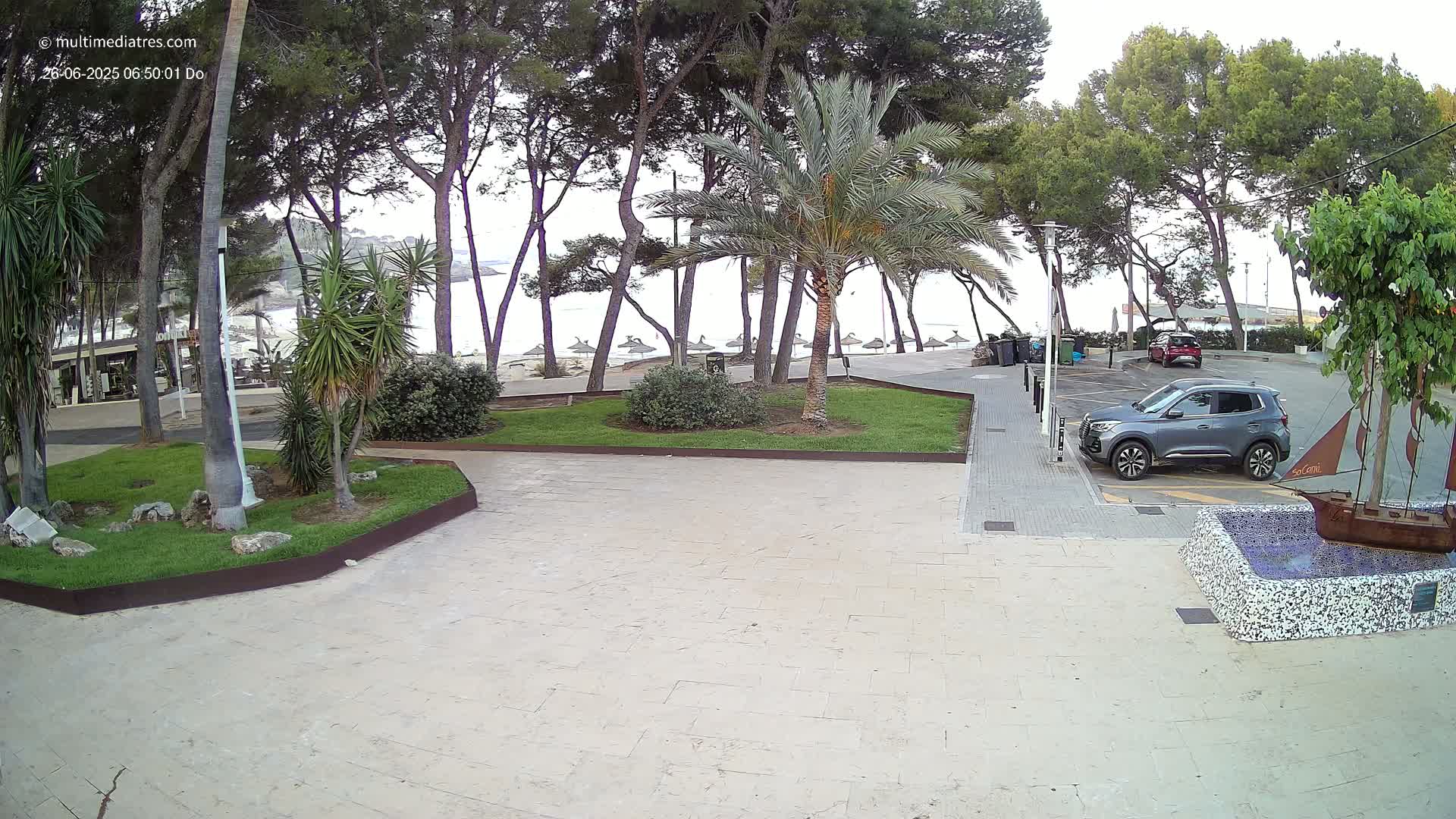 Peguera, Platja Gran de Tora Beach  Playa 5 Live Cam - Sierra de Tramontana, Mallorca, Islas Baleares (Balearic Islands), Spain