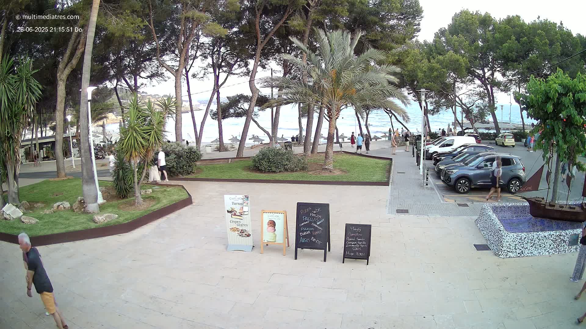Peguera, Platja Gran de Tora Beach  Playa 5 Live Cam - Sierra de Tramontana, Mallorca, Islas Baleares (Balearic Islands), Spain