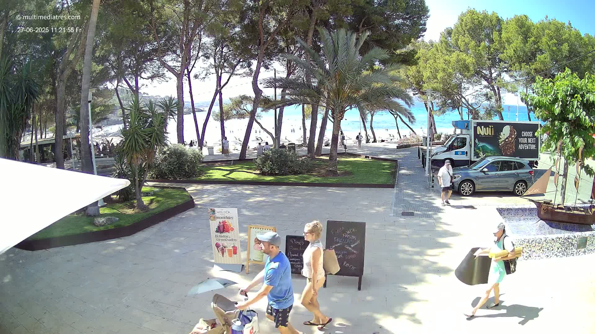 Peguera, Platja Gran de Tora Beach  Playa 5 Live Cam - Sierra de Tramontana, Mallorca, Islas Baleares (Balearic Islands), Spain