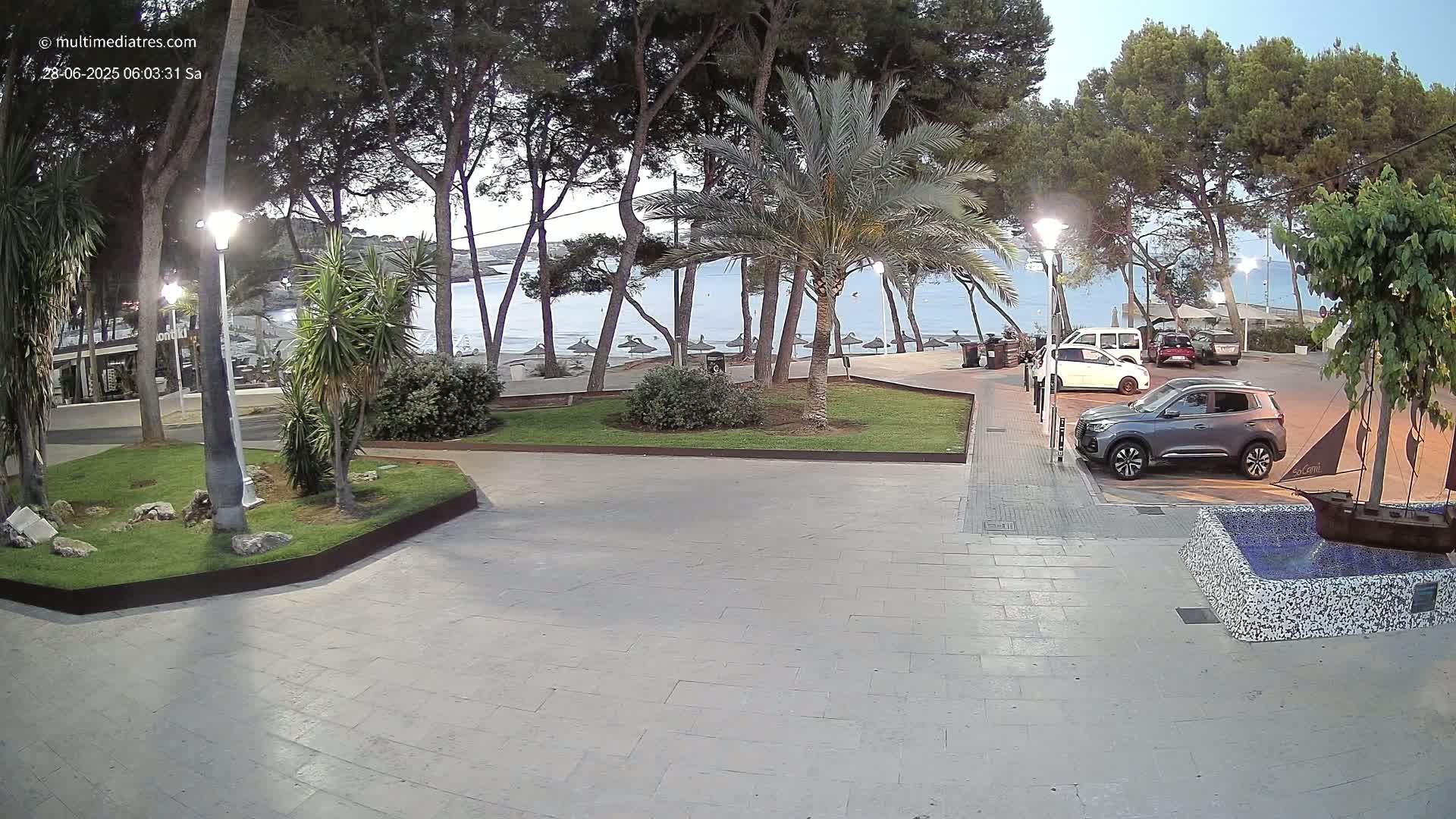 Peguera, Platja Gran de Tora Beach  Playa 5 Live Cam - Sierra de Tramontana, Mallorca, Islas Baleares (Balearic Islands), Spain