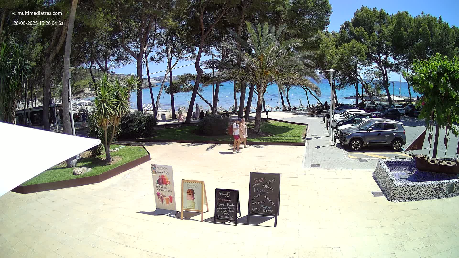 Peguera, Platja Gran de Tora Beach  Playa 5 Live Cam - Sierra de Tramontana, Mallorca, Islas Baleares (Balearic Islands), Spain