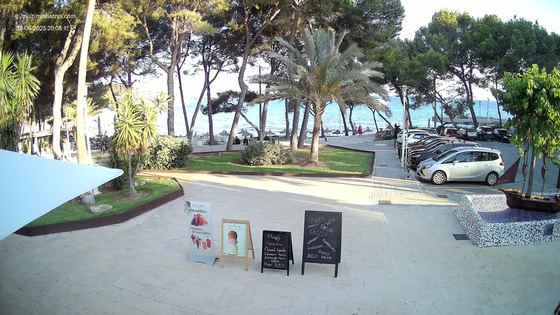 Peguera, Platja Gran de Tora Beach  Playa 5 Live Cam - Sierra de Tramontana, Mallorca, Islas Baleares (Balearic Islands), Spain