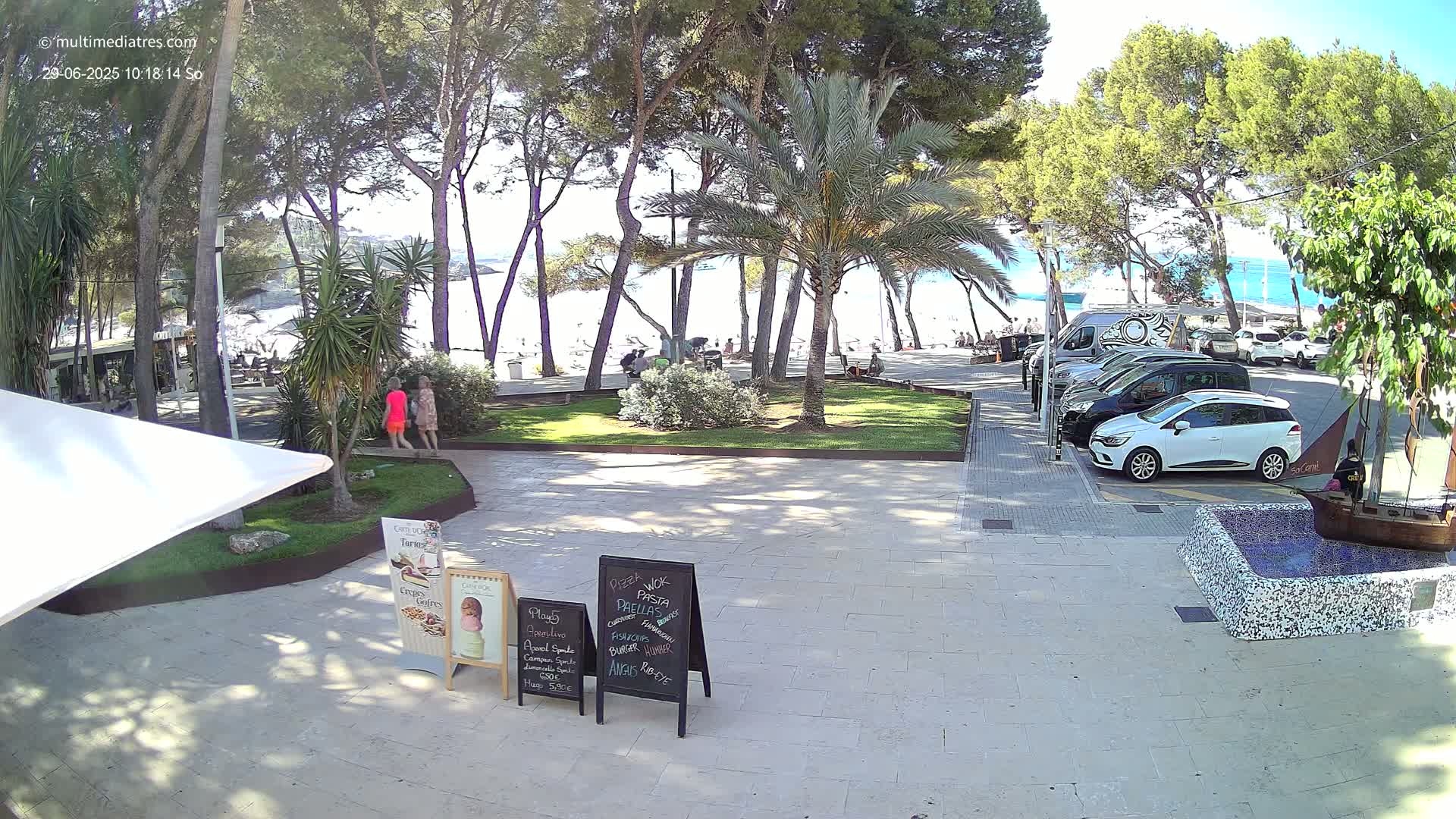 Peguera, Platja Gran de Tora Beach  Playa 5 Live Cam - Sierra de Tramontana, Mallorca, Islas Baleares (Balearic Islands), Spain