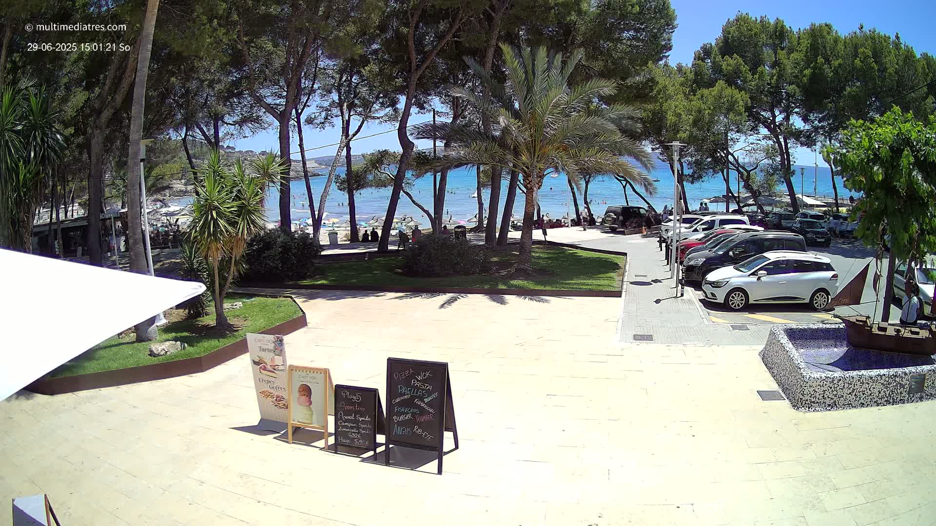 Peguera, Platja Gran de Tora Beach  Playa 5 Live Cam - Sierra de Tramontana, Mallorca, Islas Baleares (Balearic Islands), Spain