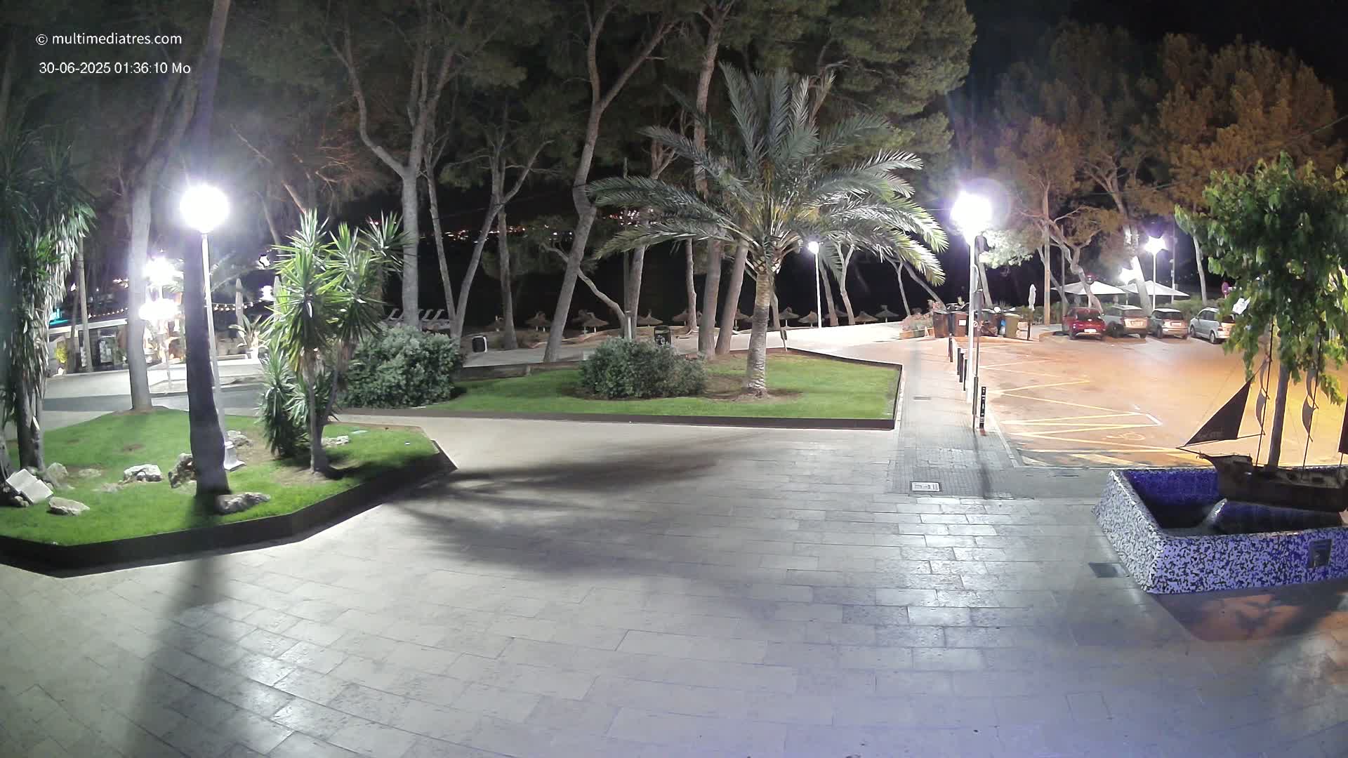 Peguera, Platja Gran de Tora Beach  Playa 5 Live Cam - Sierra de Tramontana, Mallorca, Islas Baleares (Balearic Islands), Spain
