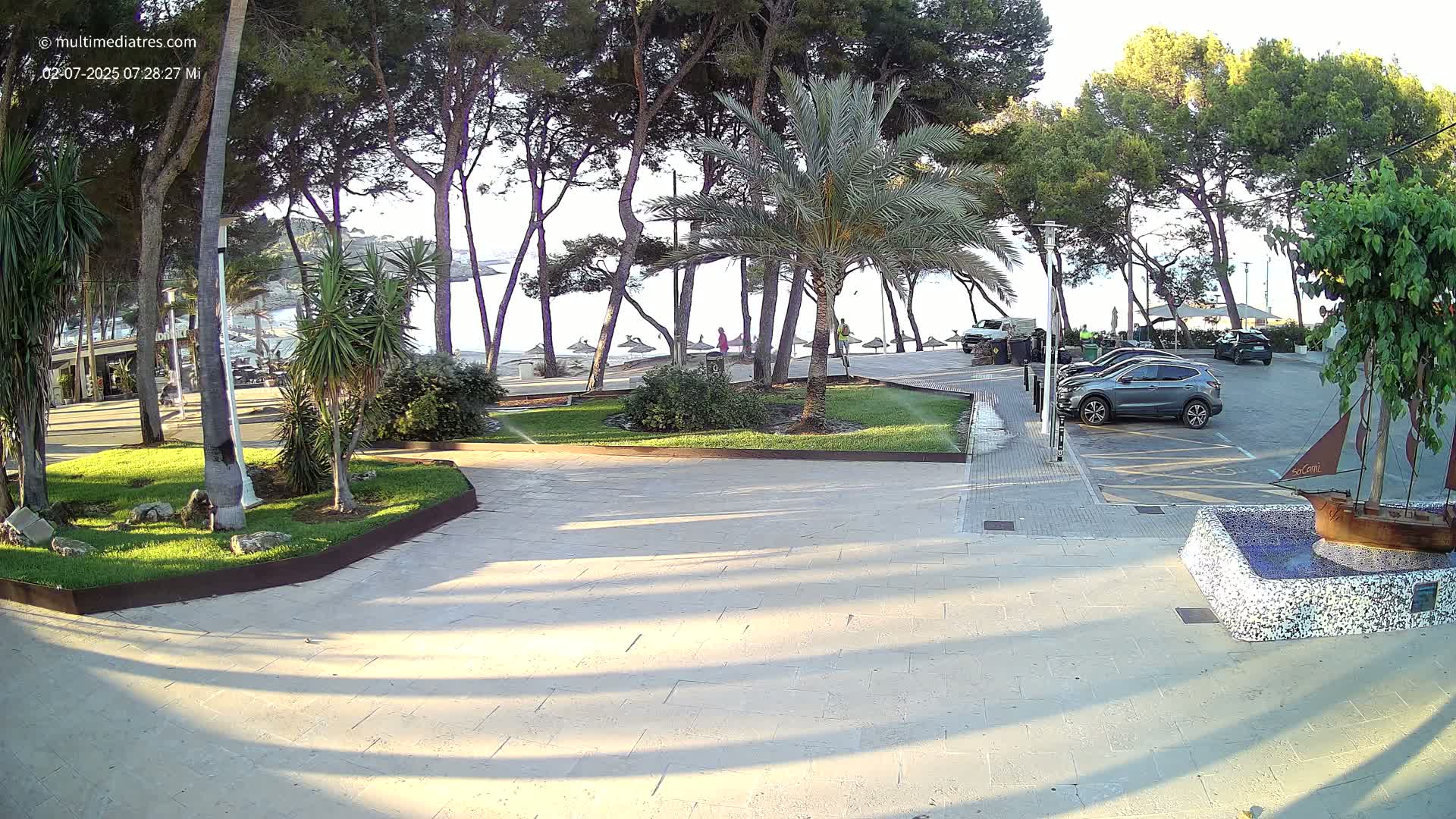 Peguera, Platja Gran de Tora Beach  Playa 5 Live Cam - Sierra de Tramontana, Mallorca, Islas Baleares (Balearic Islands), Spain